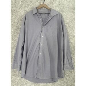 Robert Barakett Shirt Mens 18 34/35 XL Purple Check Button Up Long Sleeve‎